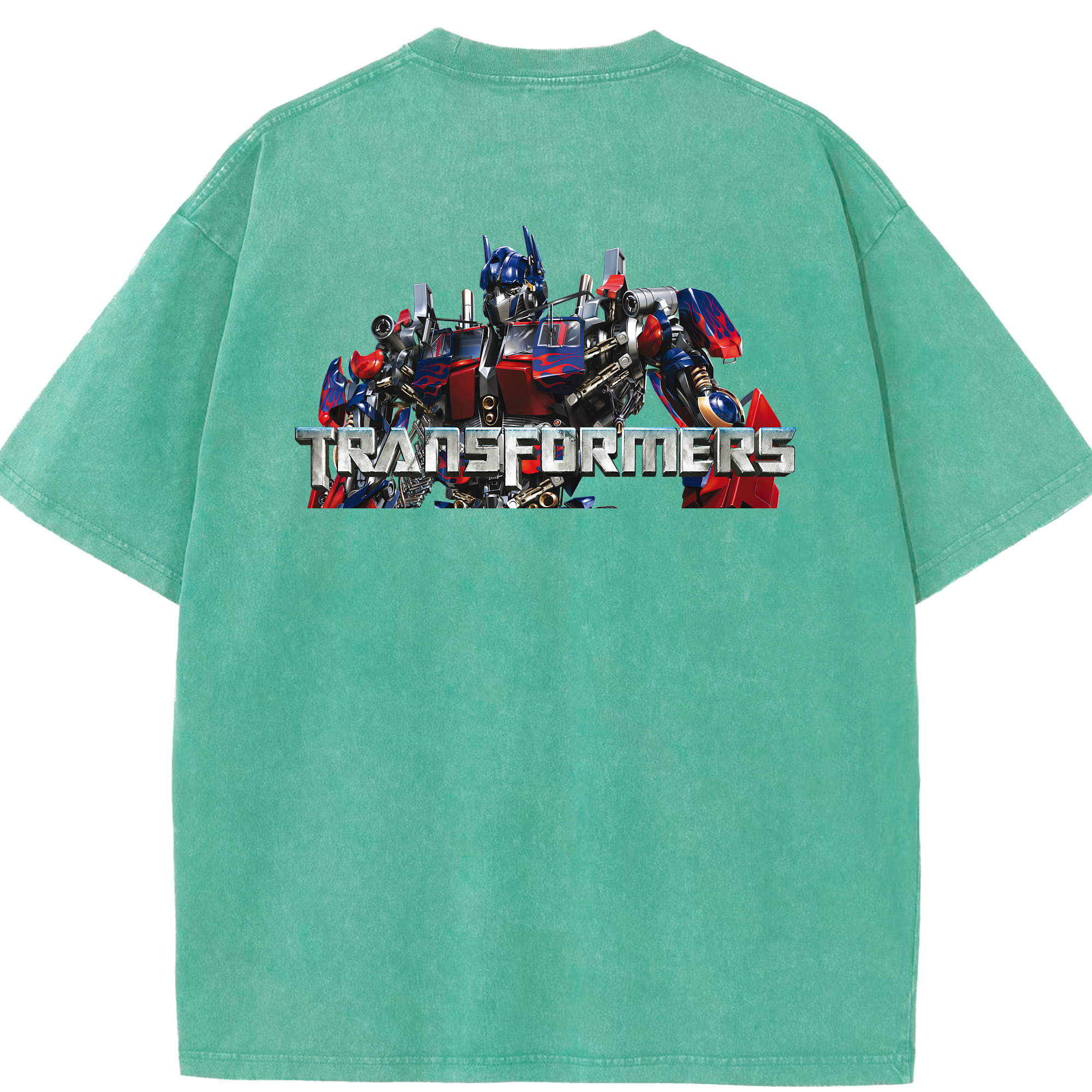 （画像用） Transformers トランスフォーマー 綿100% ヴィンテージ風 半袖Tシャツ（背面プリント）